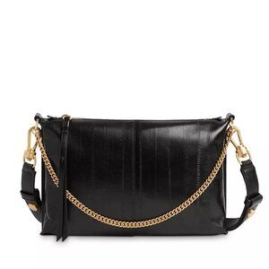All Saints Eve Crossbody Leather Bag Black Gold